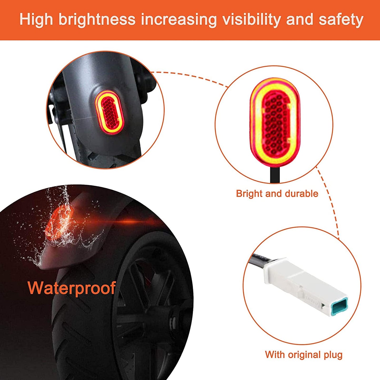 SWOQ Scooter, Electric Scooter Rear Mugguard Recyclable for Mijia M365(Black)