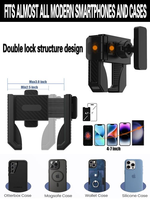 ONHAWKS Magnetic Golf Cart Phone Holder-Cell Phones Mount with Neodymium N52 Magnets-Golf Cart Accessories Fit Big Phones and Thick Phone Stand-Golf Essentials Gift for Friend Men Women