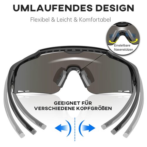 GlaRid Professional Cycling Glasses for Men Women, TR90 Frame Baseball Sunglasses UV400 Protection, Sports Sunglasses for Baseball Cycling Running Driving Golf