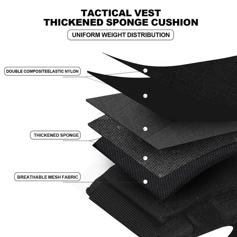 Adjustable Weighted Vest for Men Women – Tactical Vest for Rucking, HIIT & CrossFit, Fits 10x12 Plates, 600D Breathable Weight Vest & Exercise Vest for Strength Training, Weights Not Included
