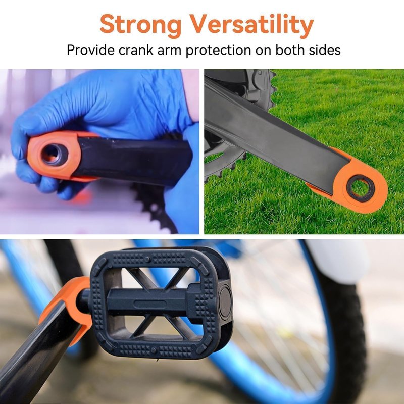 2PCS Bike Crank Cover Protector, Silicone Mountain Bicycle Crank Boot Arm Sleeve Cover Protective Gear Cranks Boot Case Protectors for Bicycle Cranks Protector Bike Crank Arm Boots(Orange)