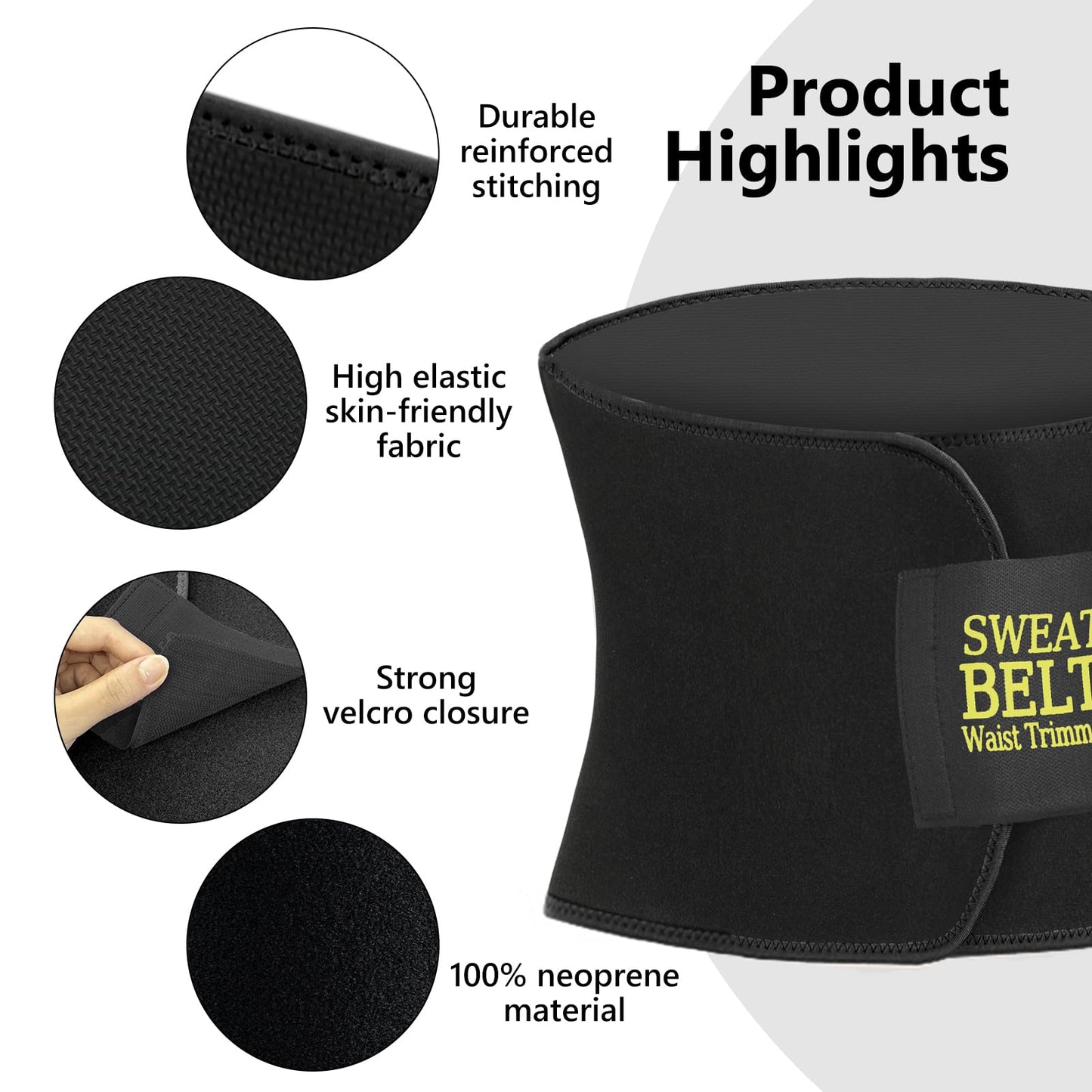 AMZBOSS Waist Trainer for Women Lower Belly Fat, Waist Sweat Band for Women, Belly Band Sweat Belt, Stomach Wrap, Faja Body Shaper (BLACK, X-Large)