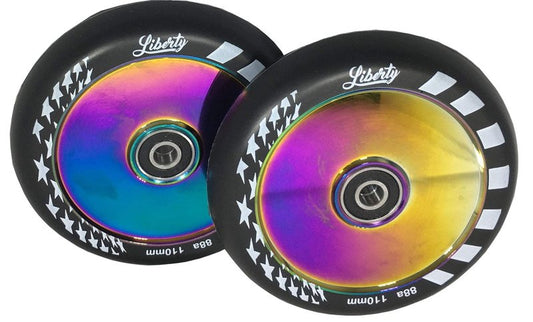 Liberty Pro Scooters - Hollow Core Wheels - Set of 2 (Oil Slick - Neo Chrome)