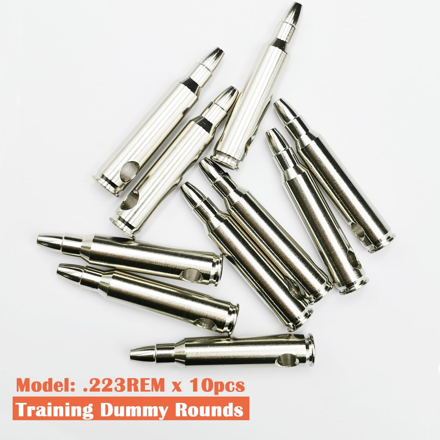 Bayattoo 223REM Steel Safety Practice Rounds Action Trainer Dummy Round Dry Fire Training Snap Caps (10pk)