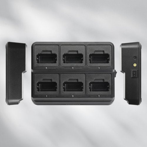BAOFENG Six-Way Charger for RT22 T22, Multi-Unit Charging Station Base for BAOFENG T22, Retevis RT22 RT22S RB19 RB19P RB39 RB39P Walkie Talkie, Rapid Charger, Black