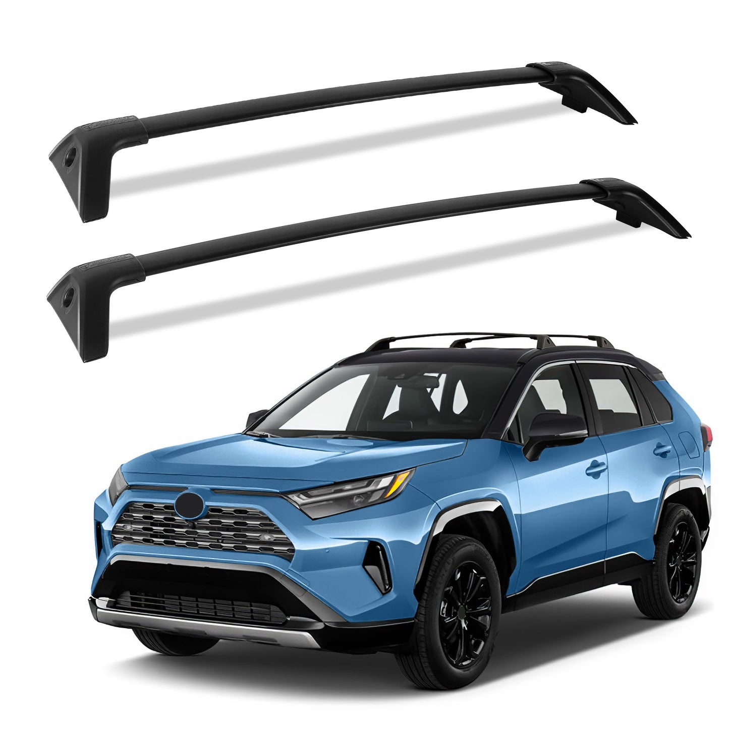 Roof Rack Cross Bars for 2019-2025 RAV4 XLE XSE Premium Limited Hybrid LE with Side Rails, Lockable Aluminum Crossbars Cargo Rooftop Luggage Canoe Kayak Bicycle roof Bag