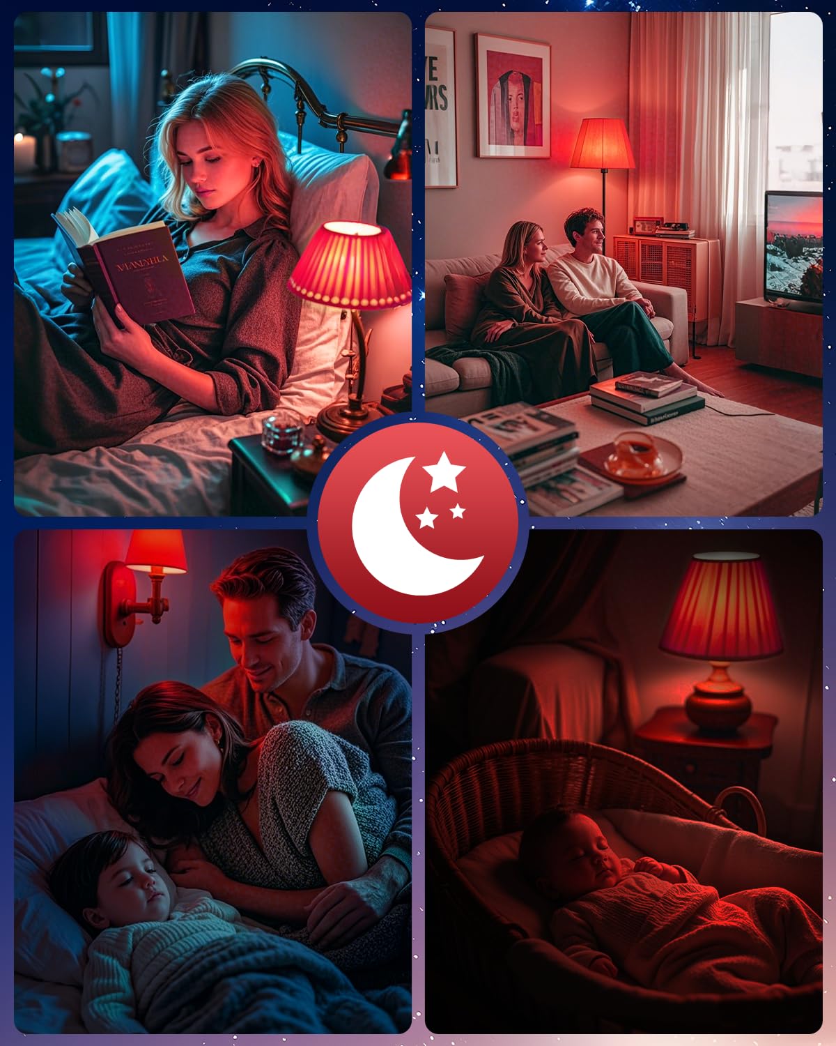 Neporal Red Light Bulbs for Sleep 9W, 100% Blue Light Blocking Red Night Light, 625nm LED Light Bulb for Melatonin Promoting, A19 60W Equivalent Dim Light Bulbs for Bedroom, Baby Nursery,1 Pack