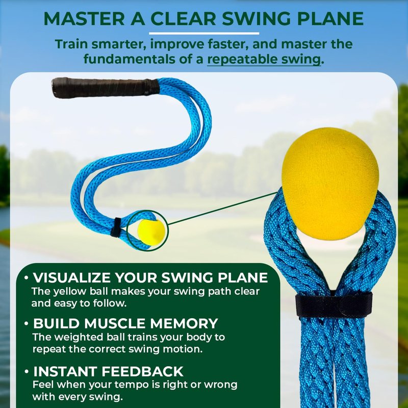Bridlewick - Golf Rope Swing Trainer - Weighted Rope with Ball, Improve Swing Speed, Tempo, Rhythm & Strength - Warm-Up Training Aid - Manual, Bag – Gift for Men - All-Level