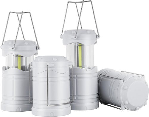 Lichamp LED Camping Lantern - 4 Pack Battery Powered Flashlights | Portable Collapsible Emergency Lights for Home & Outdoor Use