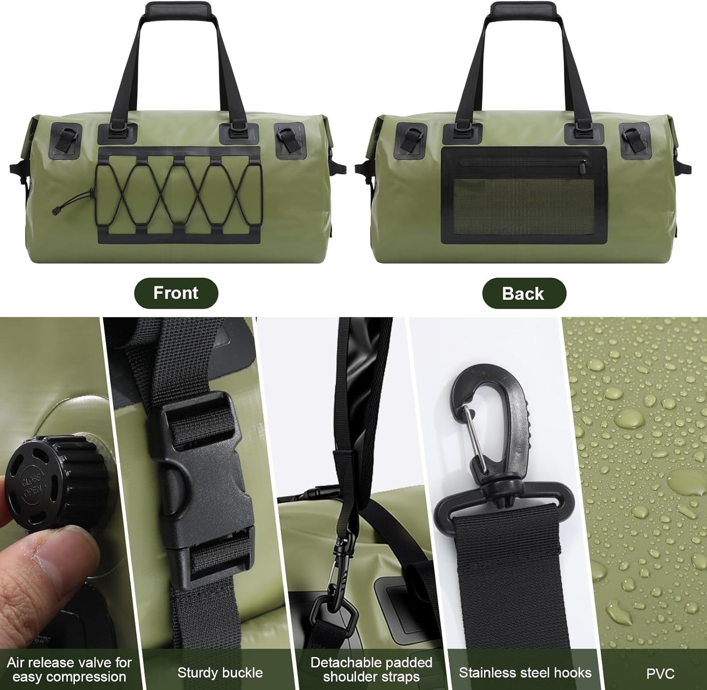 Skiennix Waterproof Duffel Bag - 70L Heavy-Duty Dry Backpack for Kayaking, Rafting & Camping