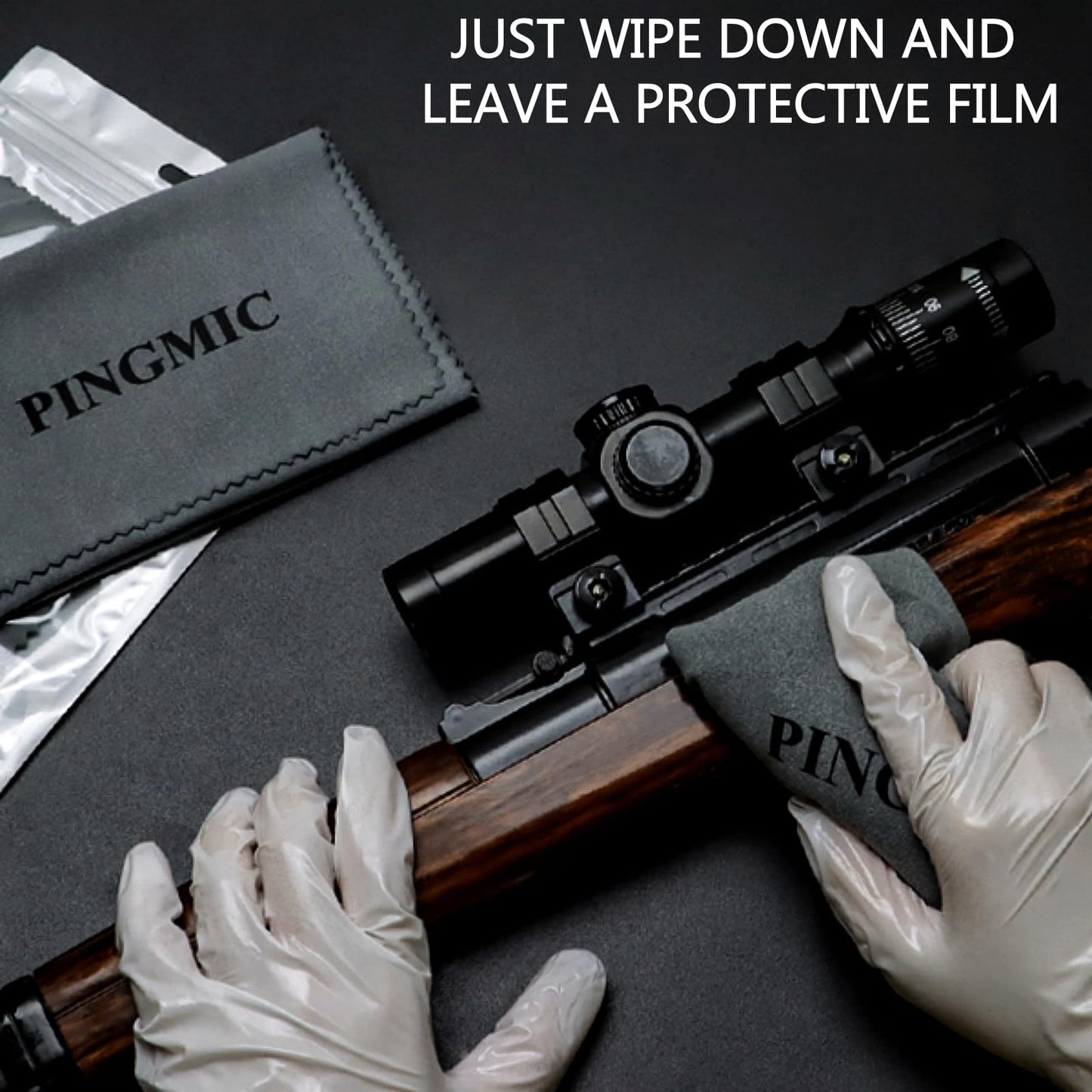 2 Pack Silicon Gun Cleaning Cloth, Lint-Free Microfiber Gun Cloth, 12" x 12" Large Cleaning Wipes, Polishing Rag for Firearms, Reel, Knives, Tool, Sporting Equipment, Precision Instruments
