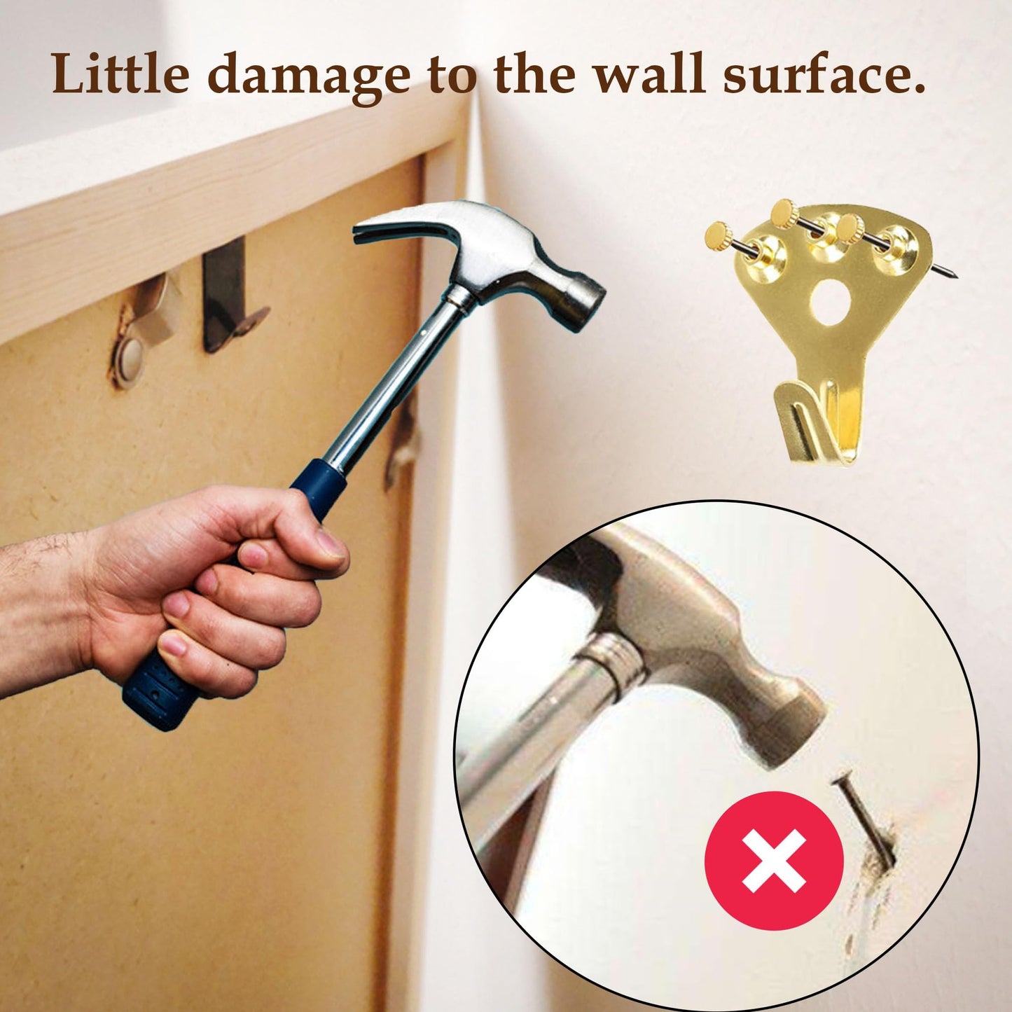 Apalie 12PCS 100lbs Heavy Duty Picture Hangers with Nails,Picture Hanging Hooks,Heavy Picture Hanging Hardware Used in Wooden Wall & Drywall for Mirror, Photo Frame,Clock,House Decoration