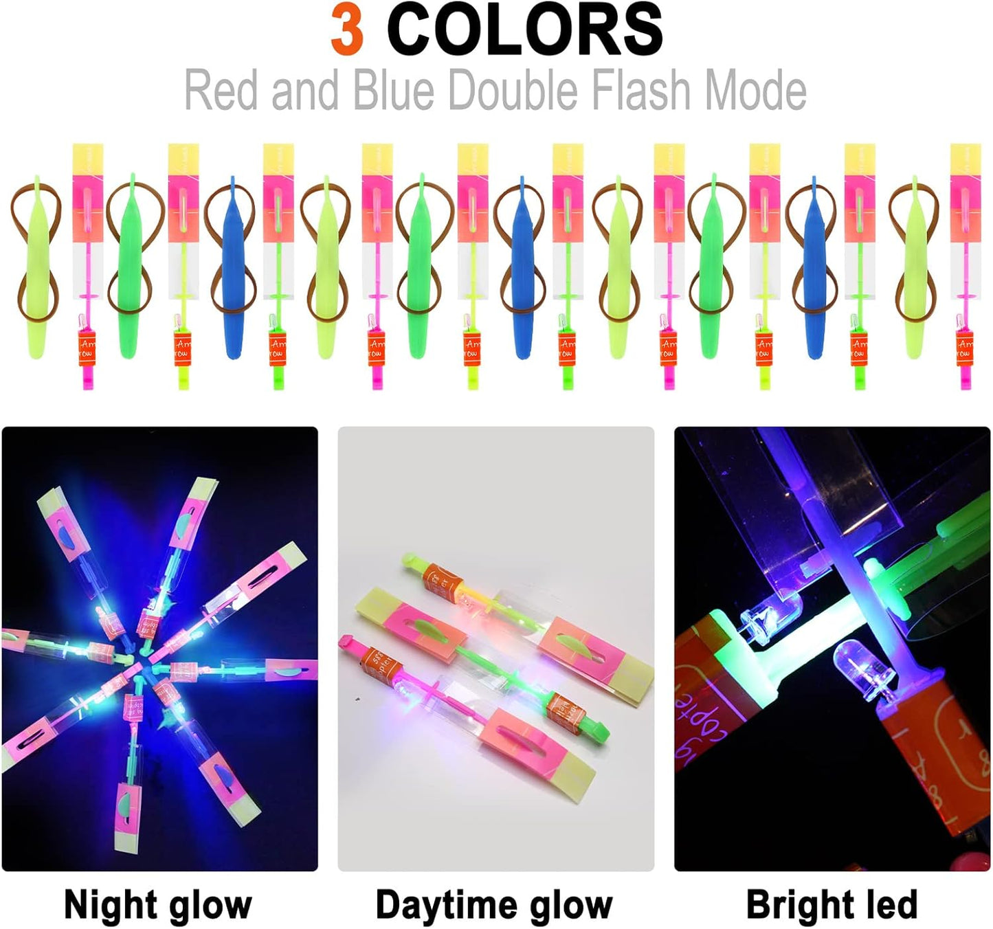 **LPVOQPTH LED Flying Toy Set - 25 Slingshot Glow Helicopters for Outdoor Fun | Perfect Party Favors for Kids 4-12**