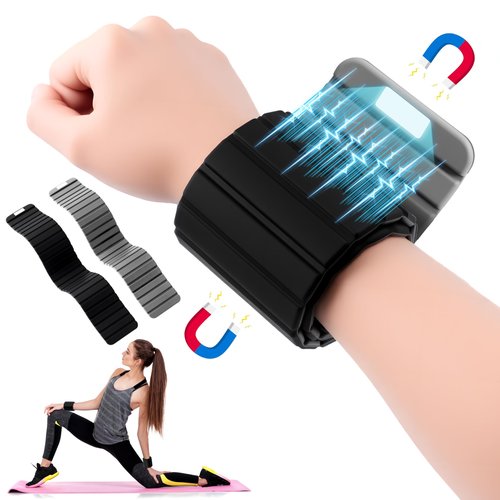 GQIRIL Wrist Ankle Weights for Women - 2 Pack (1.1lb Each) Magnetic Adjustable Wearable Workout Weighted Bracelets, Waterproof Silicone Strength Leg Training Bangles for Walking Running Yoga Pilates