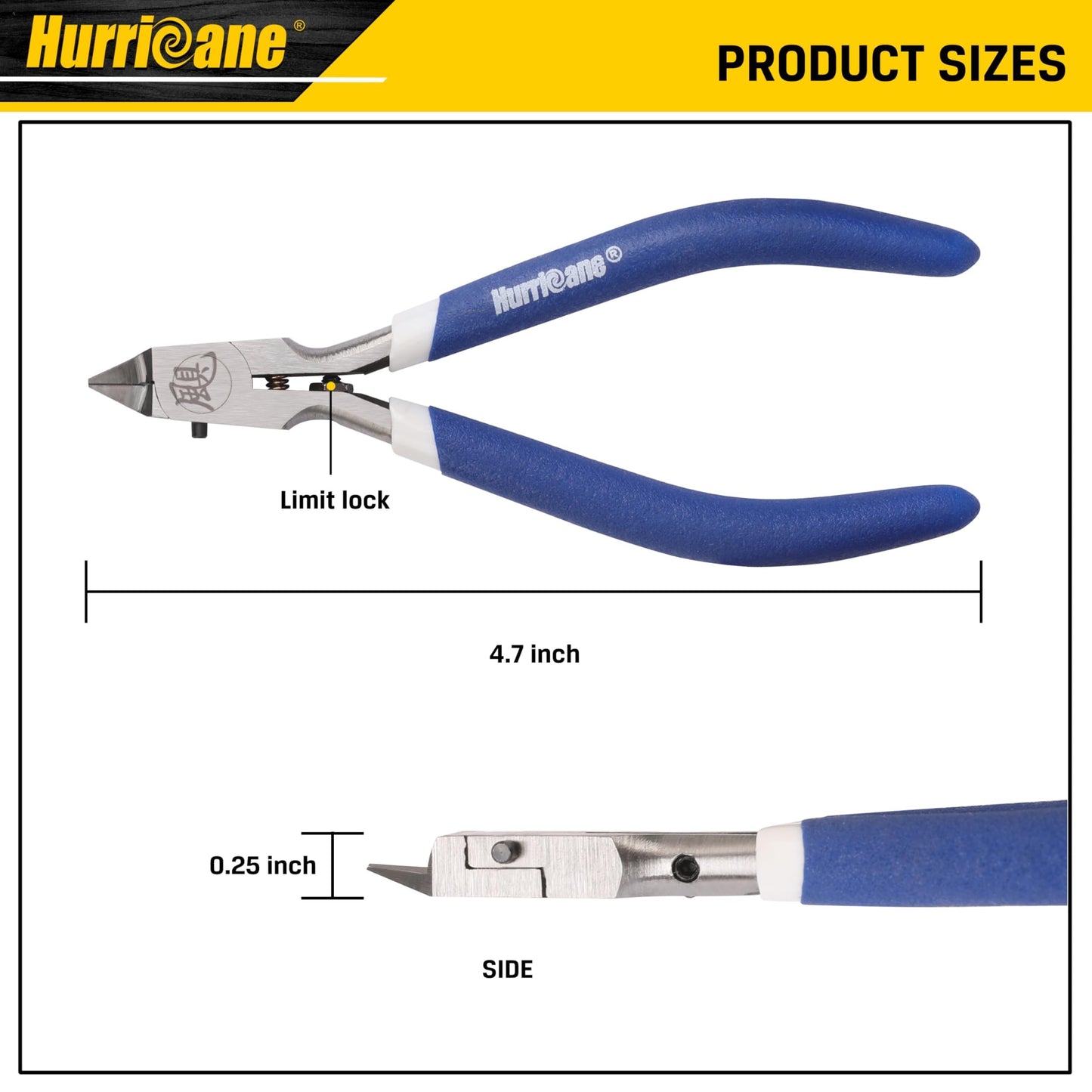 HURRICANE Professional Model Nippers for Gundam - 4.8" Single-Blade Precision and Auto-rebound Spring, Hobby Nippers for Gundam Repairs and Fixes, Includes Leather Sheath & Hex Wrench