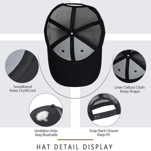 Hunting Hats for Men,Deer Hunting Baseball Cap, for Dad/Husband/Grandpa,Mesh Leather Trucker Hat Baseball Cap