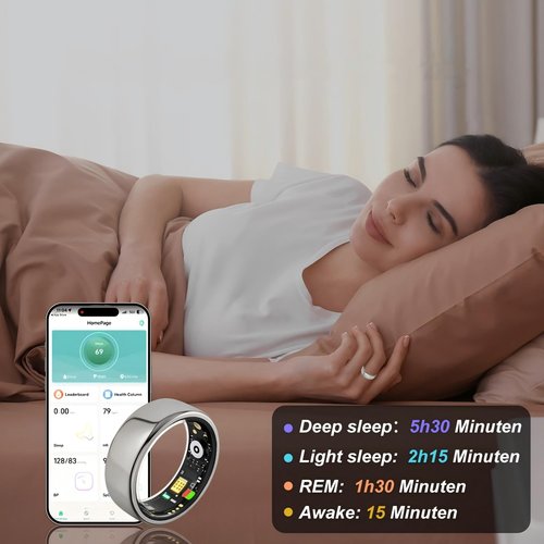 Smart Ring for Women Men,Fitness Tracker Ring with Heart Rate, Sleep Monitoring, Blood Oxygen, Step Counting for iOS and Android, No Subscription Fee, Waterproof, Valentines Day Gifts(Silver, 10)