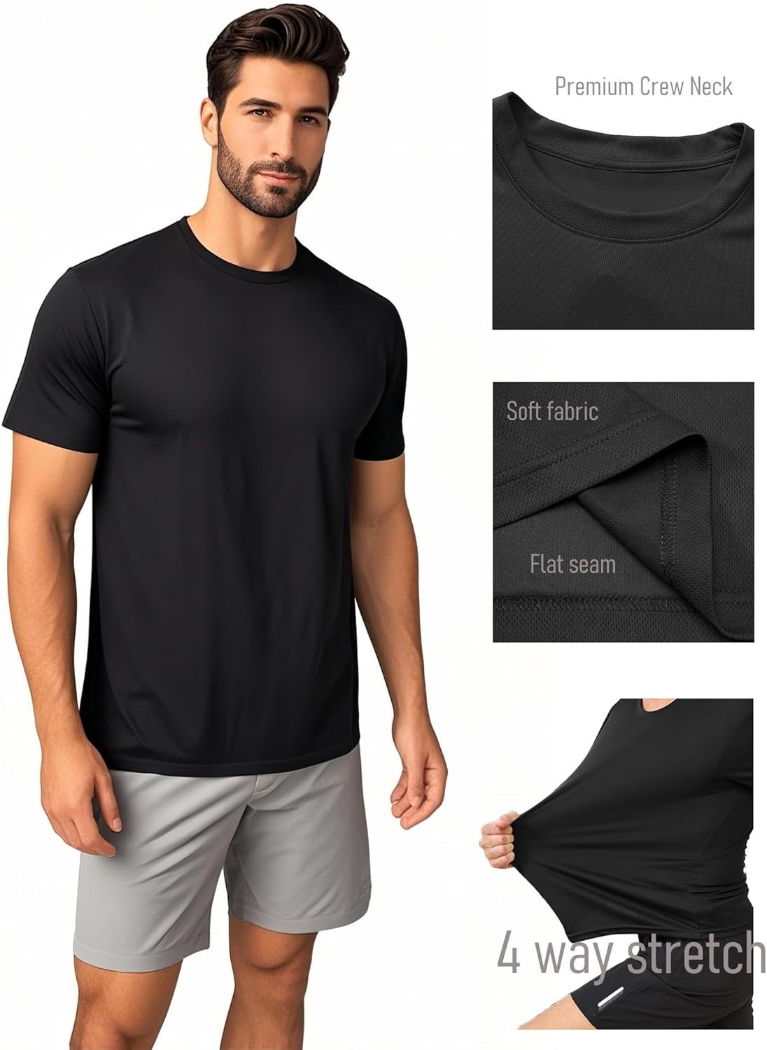 Skiennix Men's Long Sleeve Shirts - UV Sun Protection Quick Dry Athletic Tee | 7 Pack