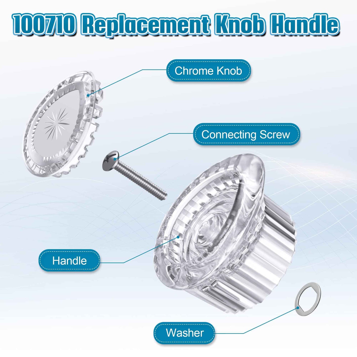 Enhon 4 Piece Replacement Kit for Moen 100710 Handle, Compatible Single Handle Faucet, Chrome Insert