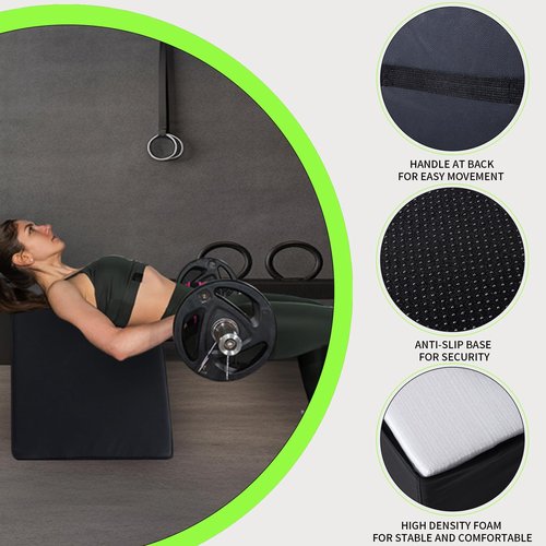 Hip Thrust Bench for Glutes, Booty Bench & Glute Box with High-Density Foam, Non-Slip Base, Multifunctional Machine for Hip Thrusts, Glute Bridges, Core & Leg Workouts, Home Gym Equipment