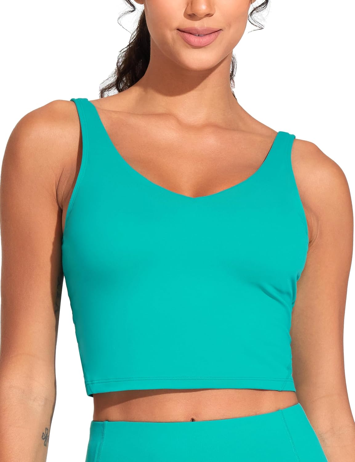The Gym People Women's Sports Bra - Longline Wirefree Padded for Medium Support | Comfortable Fit