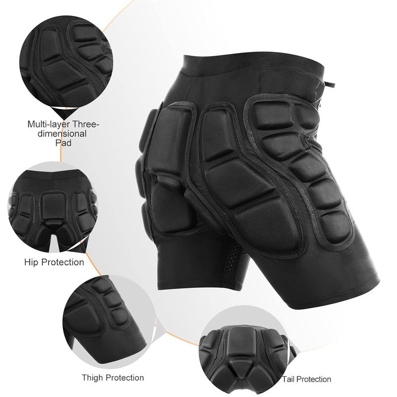 Relaxyee Impact Shorts with 3D EVA Hip & Tailbone Pads – Padded Protection for Snowboarding, Skiing & Skating | Breathable Crash Pants for Men & Women