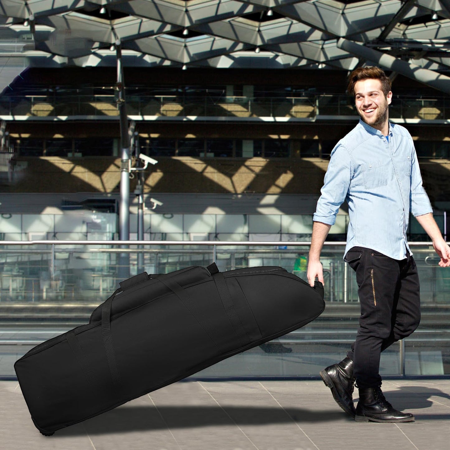 Wolt | Golf Travel Bag with Anti-Impact Support System - Soft Padded Golf Travel Case for Airlines, 900D Heavy Duty Oxford Fabric Golf Travel Cover with Wheels (Black)