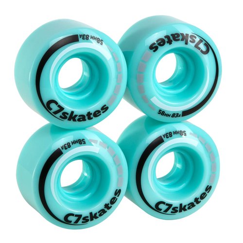 C SEVEN C7skates Premium Roller Skate Wheels (Aquamarine)