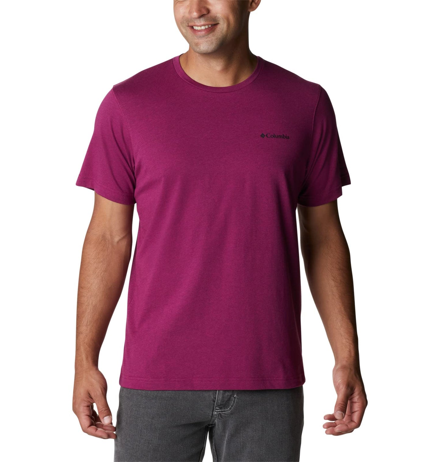 Columbia Men's Thistletown Hills Short Sleeve, Red Onion Heather, 4X Big