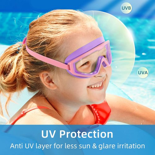 Freela Swim Goggles for Kids | Anti-Fog, No Leak Design for Ages 3-15 - Clear for Pool & Beach