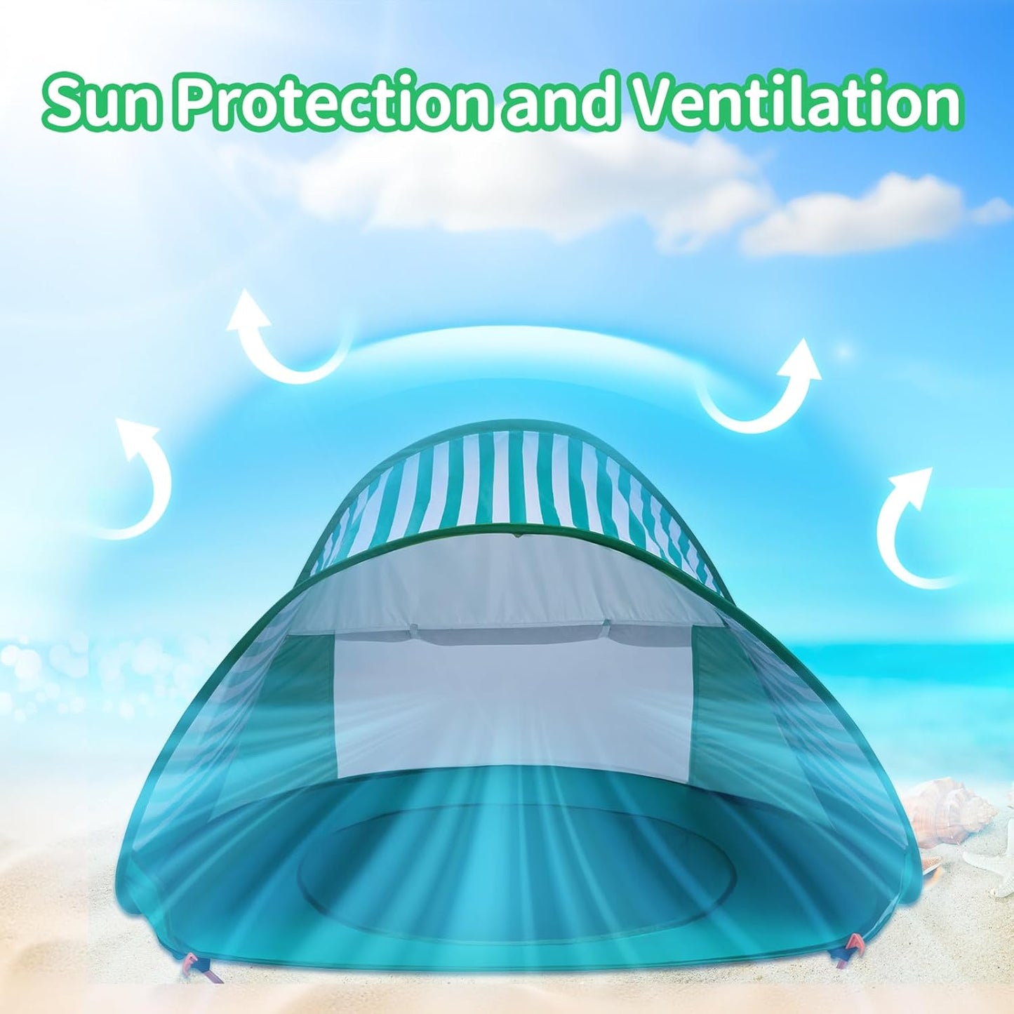 Skiennix Baby Beach Tent - Portable Sun Protection Shelter for Boys & Girls | Aqua Green