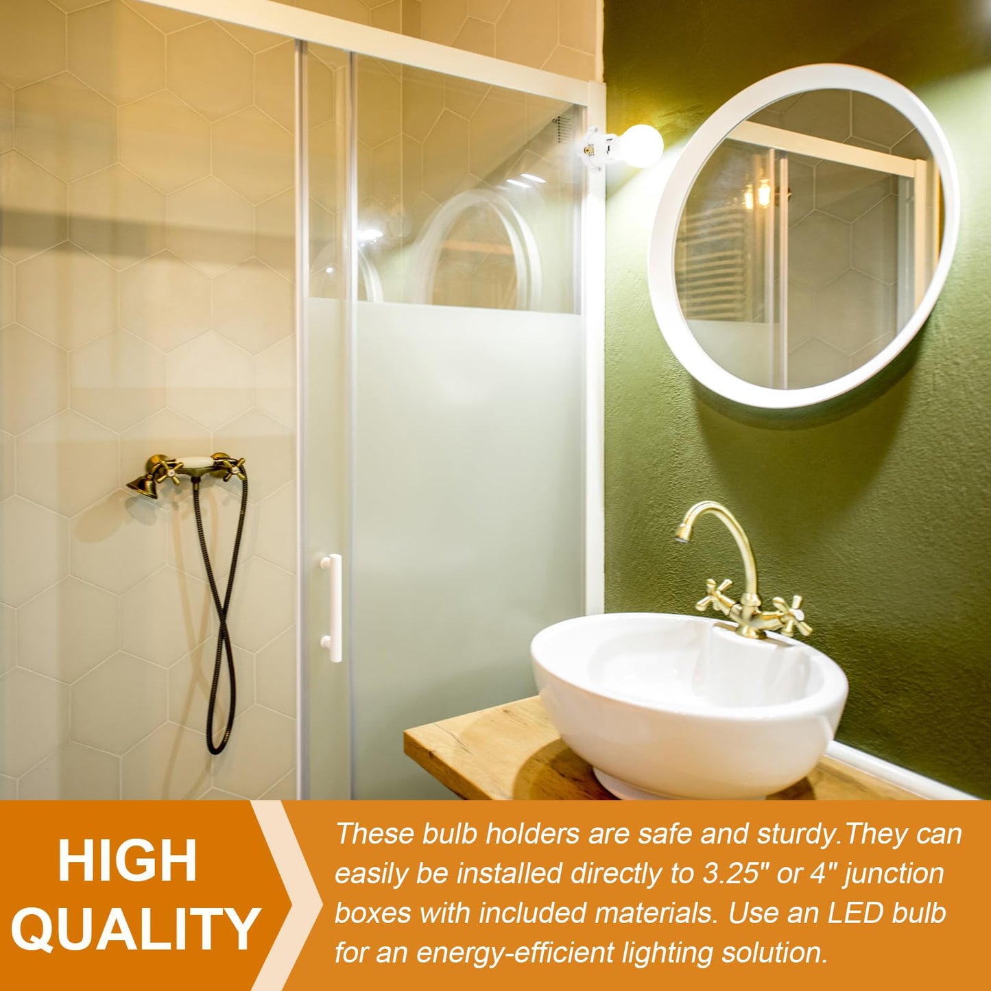 Saysurey 4 Pcs Porcelain Lamp Holder Socket E26/E27 Medium Keyless Threaded Socket with Two Hole Flanged Mounting 660W 250V Medium Base Lampholder Cleat Sockets for Indoor Garage Closet Lighting