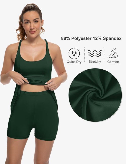 GGOV Tennis Dress - Women's Athletic Golf Dress with Shorts, Pockets & Adjustable Straps - Backless Design