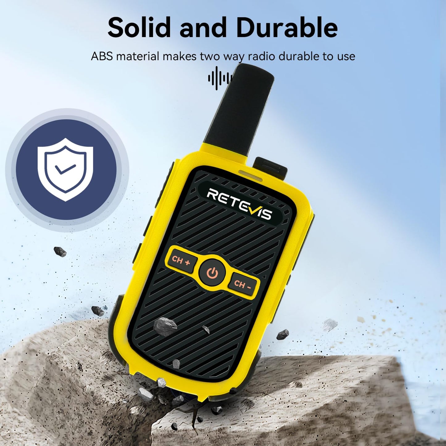 Retevis RT15 Walkie Talkies, Portable FRS Two Way Radios Rechargeable, Durable, Compact, VOX, Key Lock, Mini Walkie Talkies for Adults and Kids, School Family Outdoor Travel Camping Hiking (3 Pack)