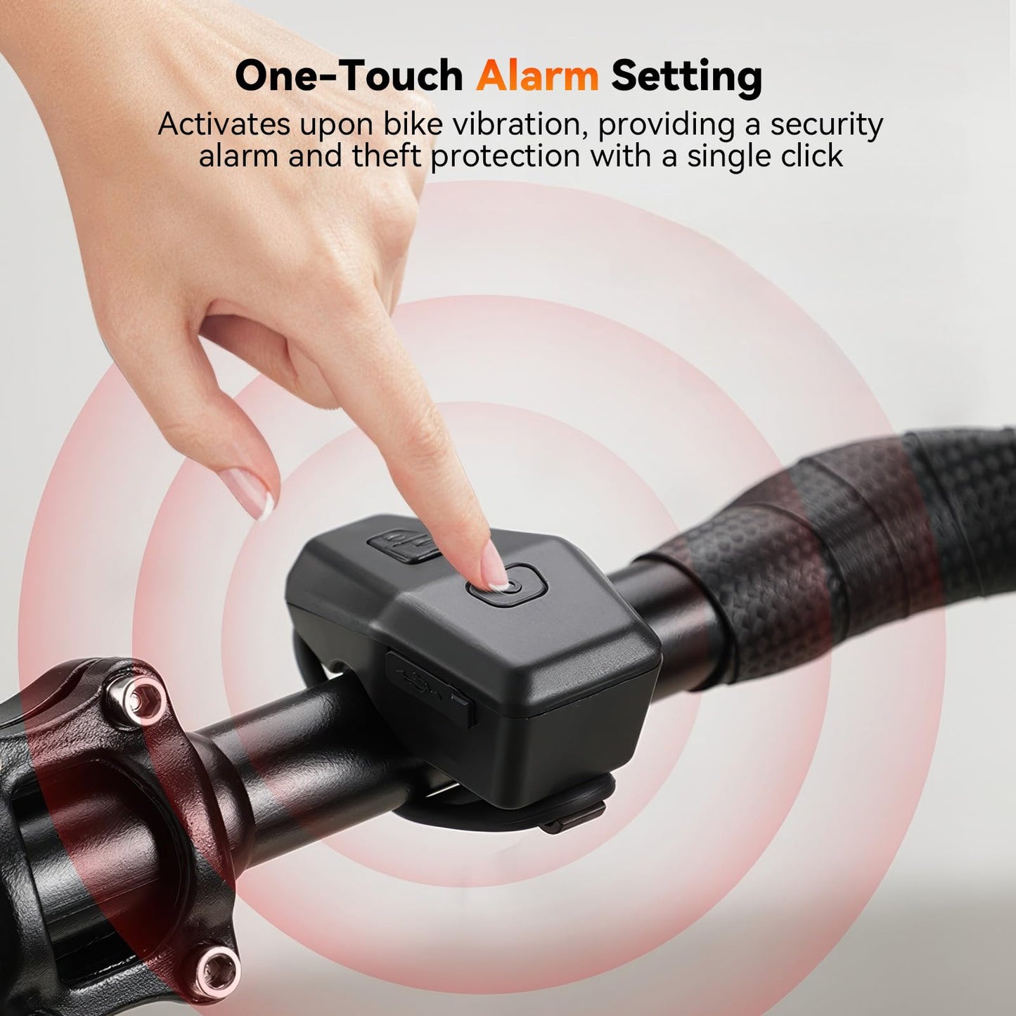 PARDUS Bike Alarm Bike Horn Anti-Theft Alarm USB Rechargeable Compact 120dB - Portable, Waterproof, and Easy to Install for Road and Mountain Bikes Motorcycle Electric Scooter