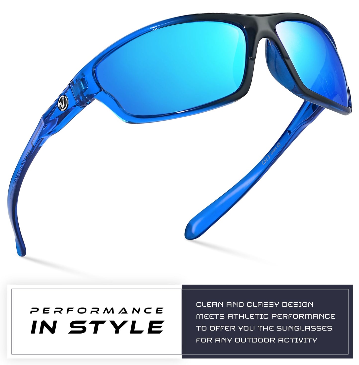 Nitrogen Polarized Wrap Around Sport Sunglasses for Men Women UV400 Driving Fishing Running Sun Glasses