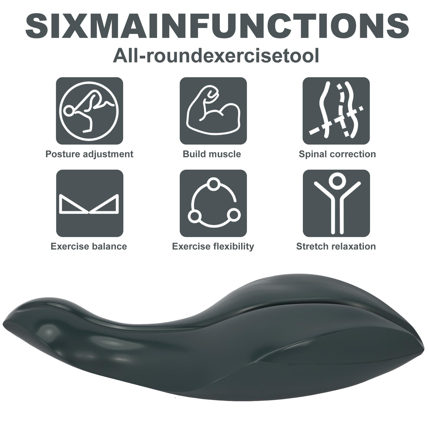 lukar Spine Corrector Pilates,Dolphin-Shaped OoV Pilates Equipment for Home Studio Use,Fitness Training Tool for Spine Exercises, Balance, Core Strengthening