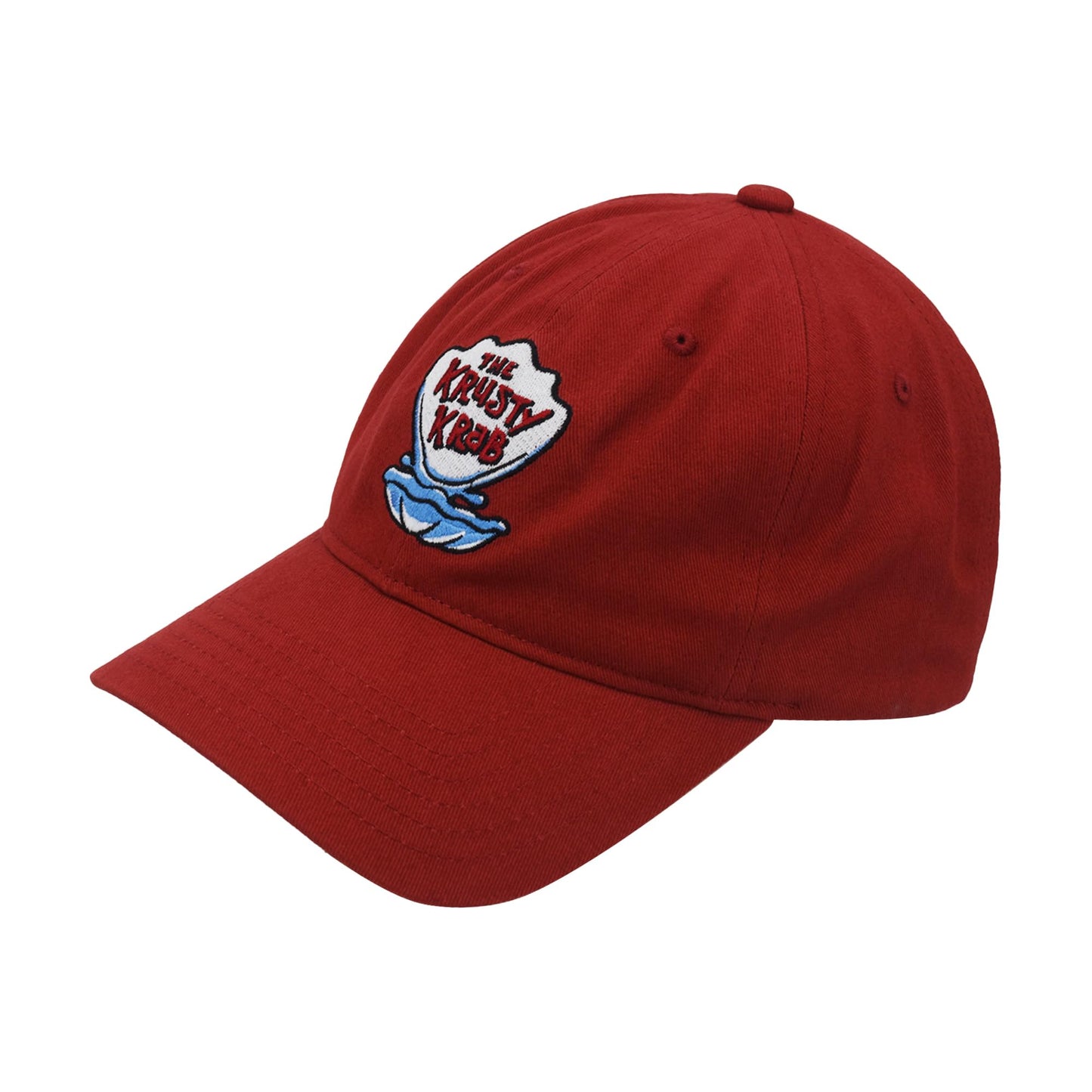 Spongebob Squarepants Dad Hat, Krusty Krab Adjustable Baseball Cap with Curved Brim, Red, One Size