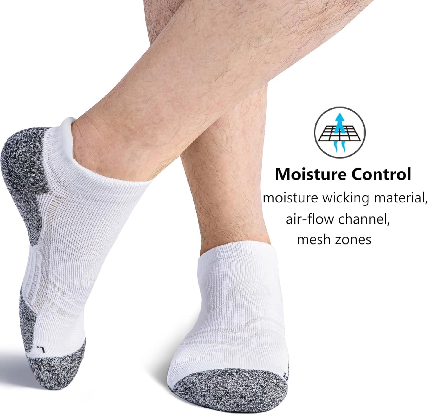 CWVLC No Show Compression Socks - Cushioned Support for Men & Women | 4 or 8 Pairs Available