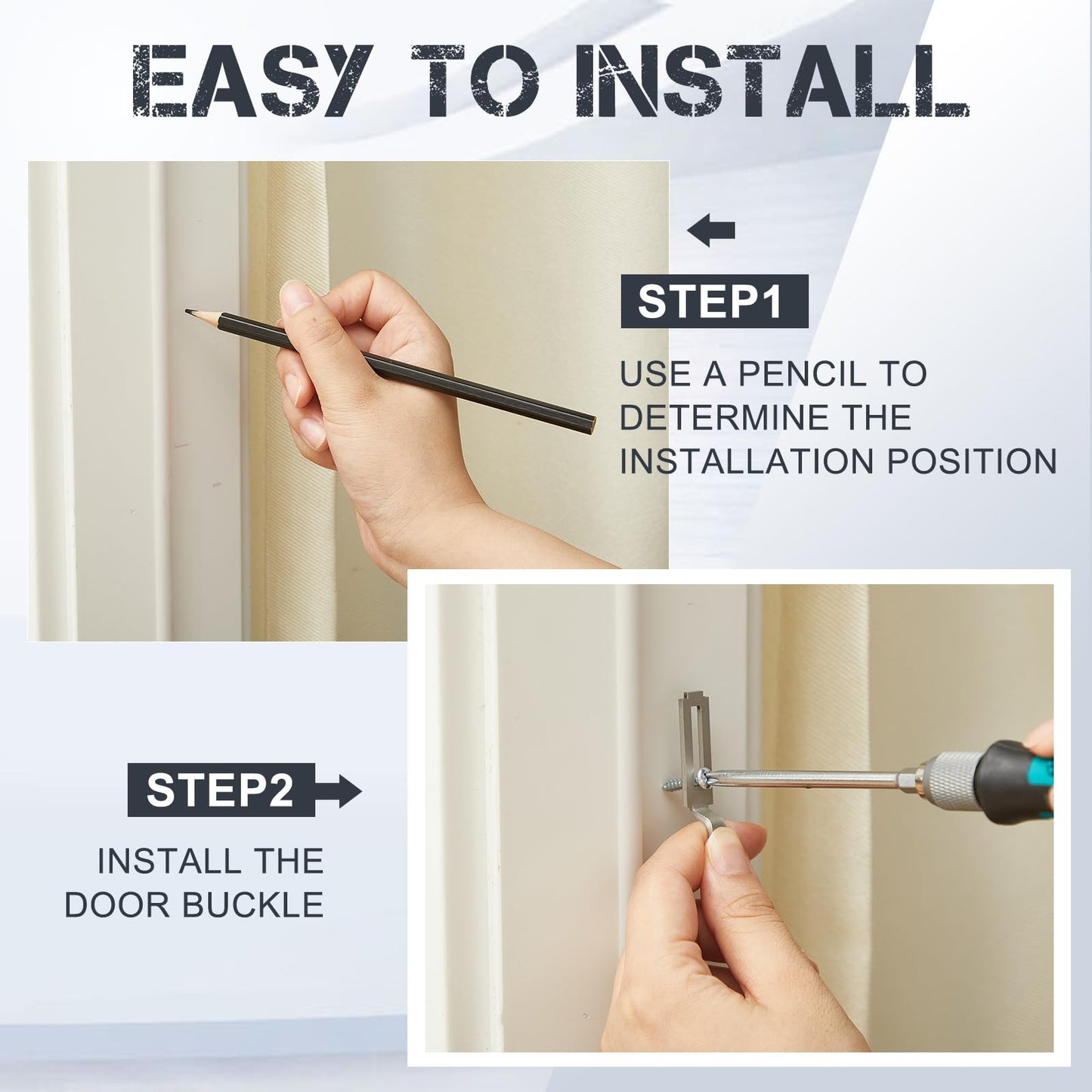 Tandefio A 148 Steel, 6 Pcs Sliding Screen Door Latch Strikes Adjustable 1/4" Grip, 13/32" Wide Sliding Door Keeper with Mounting Screws for Patio Window Pet Proof Fit All Kinds of Fixings