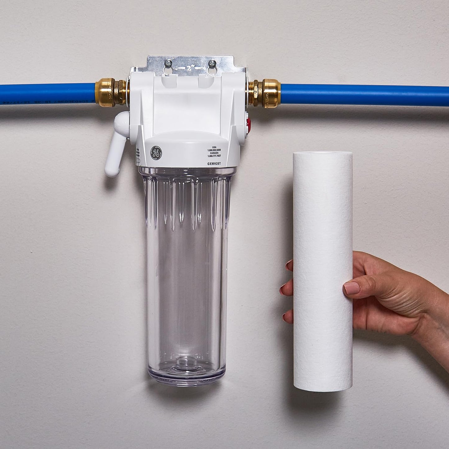 Whole House Water Filtration System - Reduces Sediment & Rust, Installation Kit Included, GXWH20T