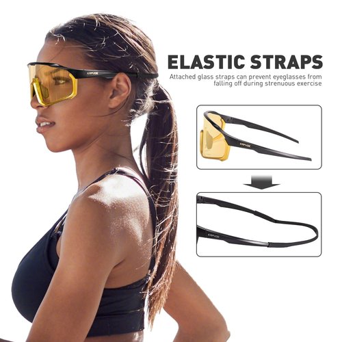 KAPVOE Photochromic Cycling Glasses Men Women Clear Mountain Bike Sunglasses MTB Sports Transition Triathlon Running - K93