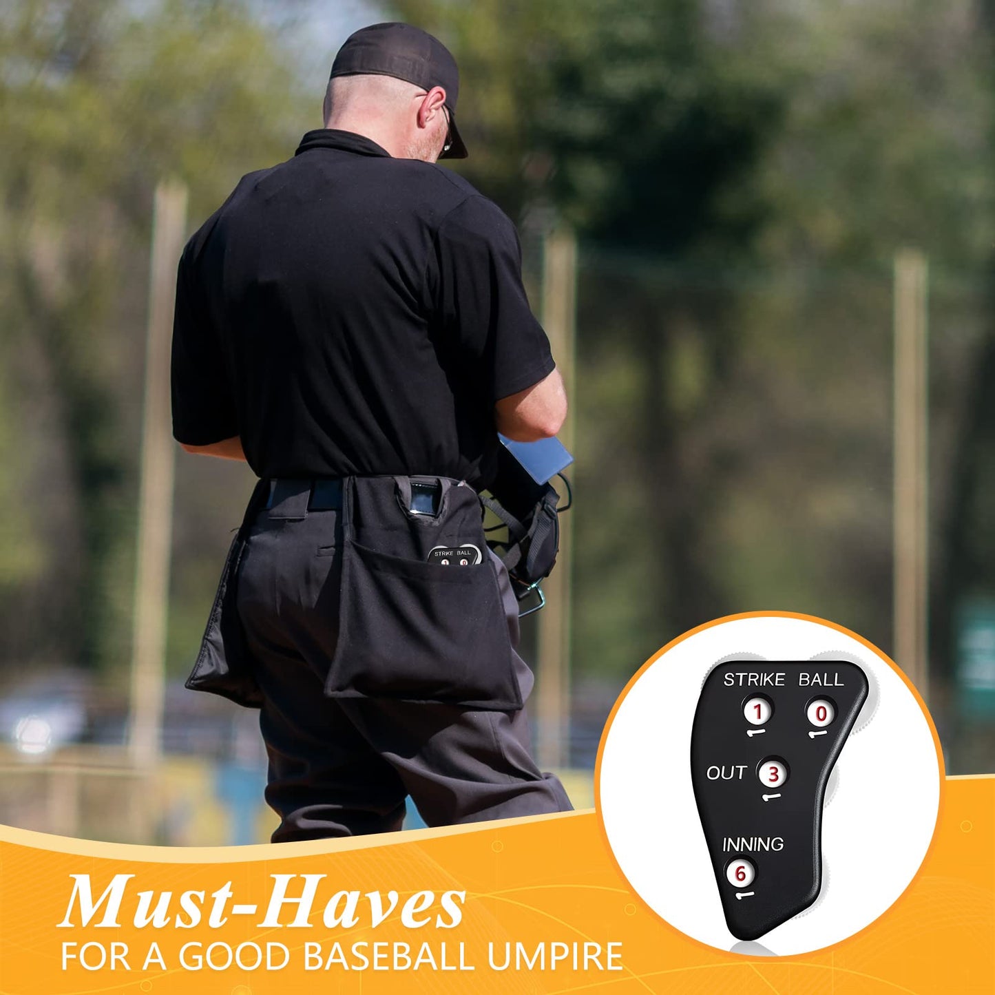 Deekin 2 Pcs 4 Wheel Baseball Umpire Clicker Black Indicator Gear Practical Baseball Counter Clicker for Scorekeeper Recording Outs Innings Balls Softball Referee Equipment (Black White)