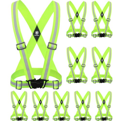 HiVisible | 10 Reflective Safety Straps Hi Vis Strap Vest Safety Suspenders Reflective Running Working Reflective Vest Straps
