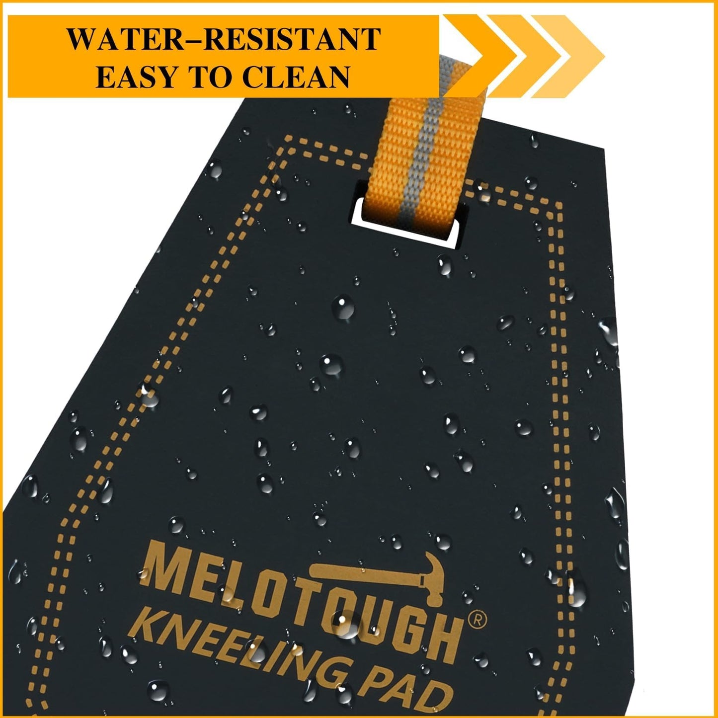 MELOTOUGH Mini Kneeling Pad Portable 1 Inch Thick NBR Foam Kneeling Pads for Work Construction, Plumbers, Mechanics, Electricians (Orange/Black)