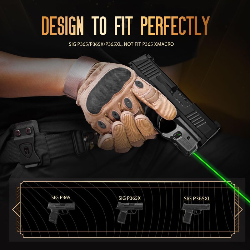 WARRIORLAND WLS-103G Green Beam Sight Designed to fit P365/ P365X/ P365XL, Green Sight with Power Indicator, Windage and Elevation Adjustment, P365 Green Beam WLS-103G