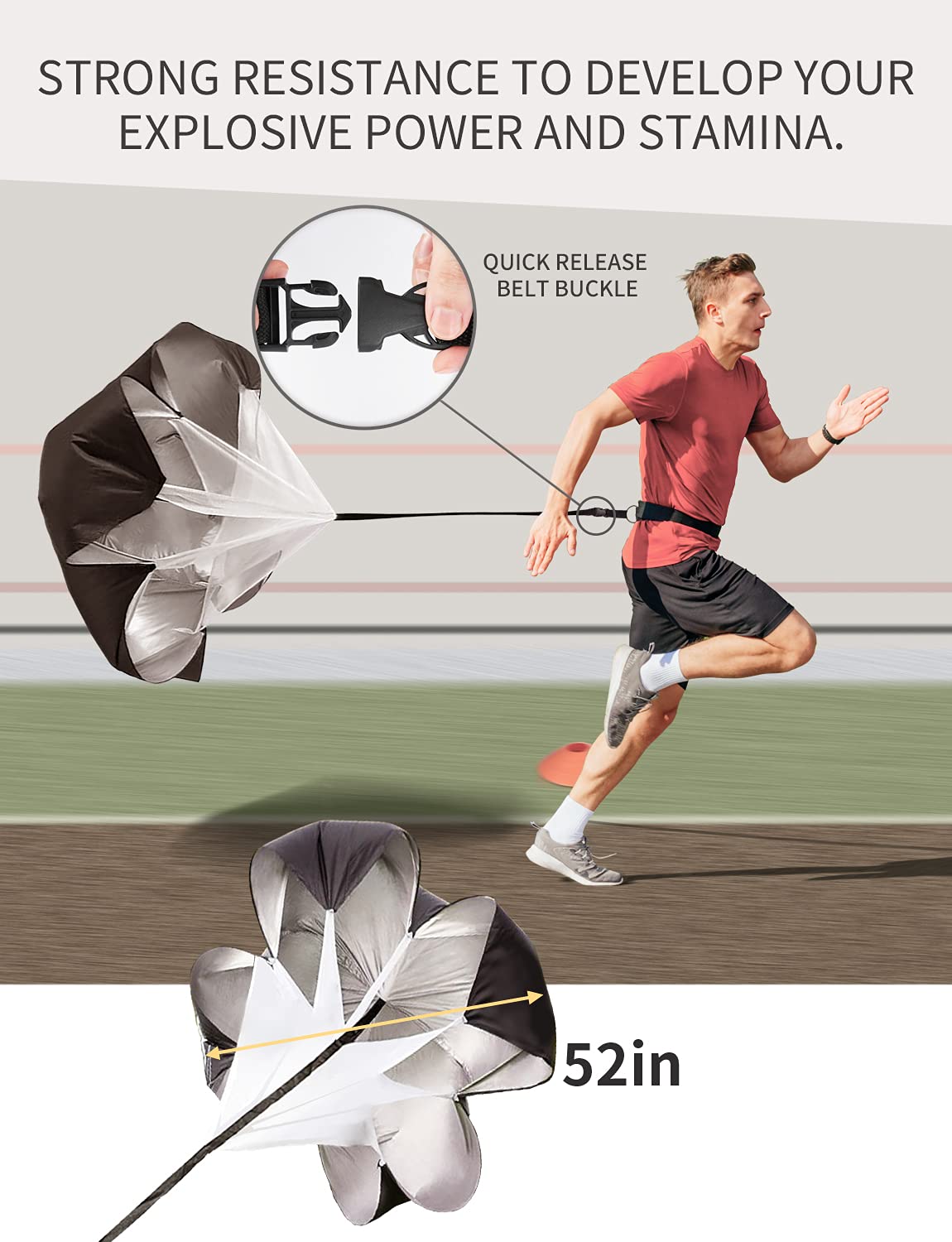 GHB Agility Ladder Speed Training Ladder 20 Feet 12 Rung Exercise Ladder, 6 Disc Cones,Resistance Parachute,Football Training Equipment Set