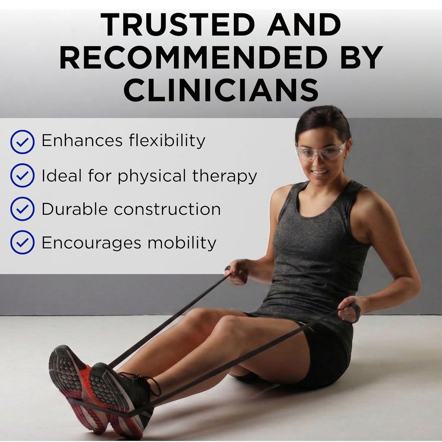 TheraBand Professional Resistance Bands - 6 Ft Heavy Elastic Band for Physical Therapy & Workouts - Black
