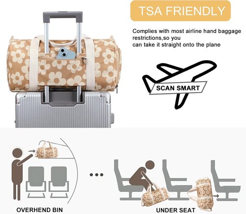 BLUBOON Duffle Bag - Cute Gym Bag for Girls with Shoe Compartment & Waterproof Design | Ideal for Travel