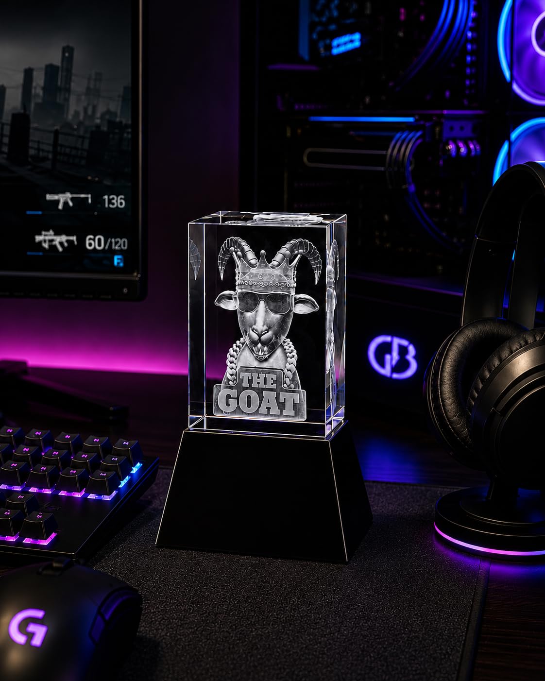 Gen Beta Goat Trophy Award – Funny Trophy for Adults, Crystal Goat Statue & Hypebeast Room Decor – Unique Awards and Trophies Gift for Brother, Boyfriend & Men Who Have Everything